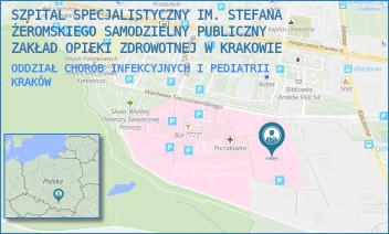 ODDZIAŁ CHORÓB INFEKCYJNYCH I PEDIATRII - SZPITAL SPECJALISTYCZNY IM. STEFANA ŻEROMSKIEGO SAMODZIELNY PUBLICZNY ZAKŁAD OPIEKI ZDROWOTNEJ W KRAKOWIE - UL. OS. NA SKARPIE 67,  KRAKÓW