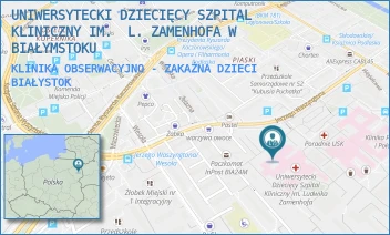 KLINIKA OBSERWACYJNO - ZAKAŹNA DZIECI - UNIWERSYTECKI DZIECIĘCY SZPITAL KLINICZNY IM. L. ZAMENHOFA W BIAŁYMSTOKU - WASZYNGTONA 17, BIAŁYSTOK