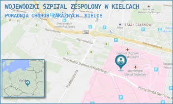 PORADNIA CHORÓB ZAKAŹNYCH - WOJEWÓDZKI SZPITAL ZESPOLONY W KIELCACH - GRUNWALDZKA 45,  KIELCE